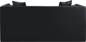 Meridian Furniture Everett Vegan Leather Compact Sofa with Solid Wood Frame for Modern Living Rooms 44067Black-L