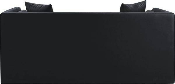Meridian Furniture Everett Vegan Leather Compact Sofa with Solid Wood Frame for Modern Living Rooms 44067Black-L