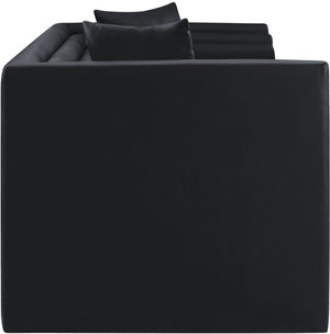 Meridian Furniture Everett Vegan Leather Compact Sofa with Solid Wood Frame for Modern Living Rooms 44067Black-L