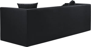Meridian Furniture Everett Contemporary Vegan Leather Three Seat Sofa with Structured Back for Living Rooms 44067Black-S