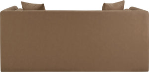 Meridian Furniture Everett Contemporary Vegan Leather Sofa with Solid Wood Frame for Modern Living 44067Brown-L