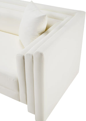 Meridian Furniture Everett Accent Chair with Plush Cushioning and Solid Wood Frame for Modern Living Spaces Cream Vegan Leather 44067Cream-C