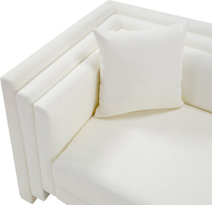 Meridian Furniture Everett Accent Chair with Plush Cushioning and Solid Wood Frame for Modern Living Spaces Cream Vegan Leather 44067Cream-C