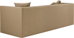 Meridian Furniture Everett Three Seat Vegan Leather Sofa with Solid Wood Frame for Modern Living Rooms 44067Tan-S