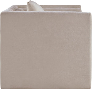 Meridian Furniture Everett Accent Chair with Plush Cushioning and Solid Wood Frame for Modern Living Spaces Beige Chenille Fabric 44068Beige-C