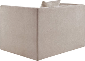 Meridian Furniture Everett Accent Chair with Plush Cushioning and Solid Wood Frame for Modern Living Spaces Beige Chenille Fabric 44068Beige-C