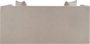 Meridian Furniture Everett Contemporary Chenille Sofa with Plush Cushions and Solid Wood Frame 44068Beige-L