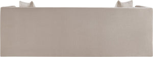 Meridian Furniture Everett Plush Chenille Contemporary Sofa with Staggered Back for Modern Living Rooms 44068Beige-S