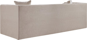 Meridian Furniture Everett Plush Chenille Contemporary Sofa with Staggered Back for Modern Living Rooms 44068Beige-S