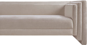 Meridian Furniture Everett Plush Chenille Contemporary Sofa with Staggered Back for Modern Living Rooms 44068Beige-S