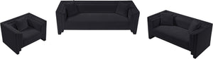 Meridian Furniture Everett Accent Chair with Plush Cushioning and Solid Wood Frame for Modern Living Spaces Black Chenille Fabric 44068Black-C