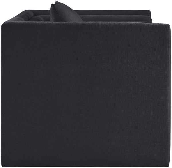 Meridian Furniture Everett Accent Chair with Plush Cushioning and Solid Wood Frame for Modern Living Spaces Black Chenille Fabric 44068Black-C