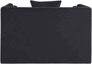Meridian Furniture Everett Accent Chair with Plush Cushioning and Solid Wood Frame for Modern Living Spaces Black Chenille Fabric 44068Black-C