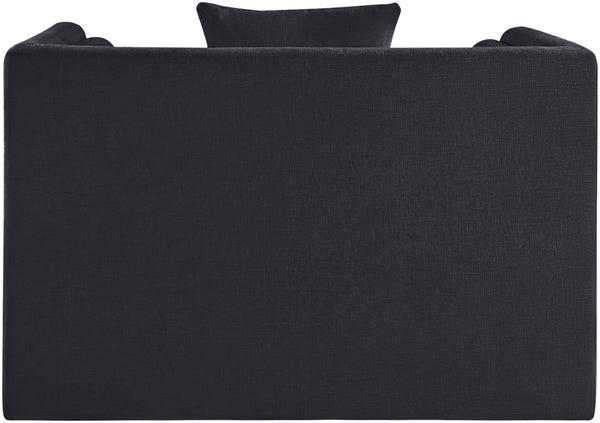 Meridian Furniture Everett Accent Chair with Plush Cushioning and Solid Wood Frame for Modern Living Spaces Black Chenille Fabric 44068Black-C
