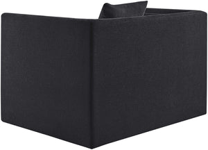 Meridian Furniture Everett Accent Chair with Plush Cushioning and Solid Wood Frame for Modern Living Spaces Black Chenille Fabric 44068Black-C