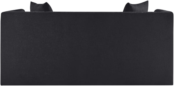 Meridian Furniture Everett Chenille Upholstered Sofa with Staggered Back Cushions for Modern Living 44068Black-L