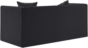 Meridian Furniture Everett Chenille Upholstered Sofa with Staggered Back Cushions for Modern Living 44068Black-L