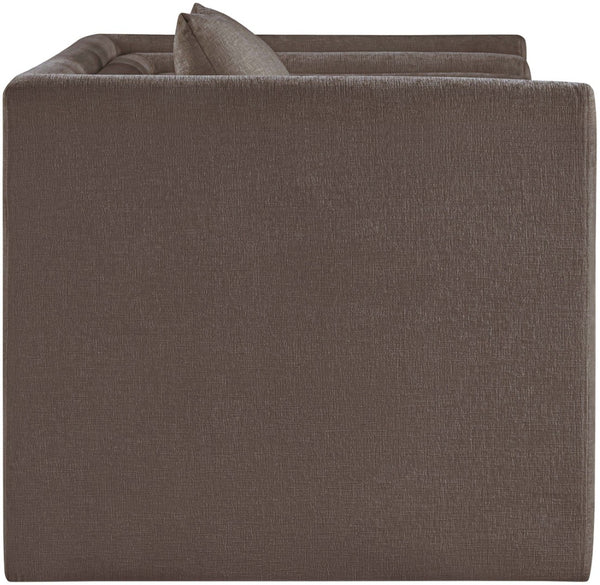 Meridian Furniture Everett Accent Chair with Plush Cushioning and Solid Wood Frame for Modern Living Spaces Brown Chenille Fabric 44068Brown-C