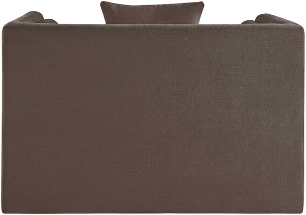 Meridian Furniture Everett Accent Chair with Plush Cushioning and Solid Wood Frame for Modern Living Spaces Brown Chenille Fabric 44068Brown-C