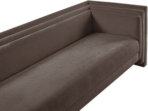 Meridian Furniture Everett Plush Chenille Upholstered Sofa with Staggered Cushions for Living Rooms 44068Brown-S