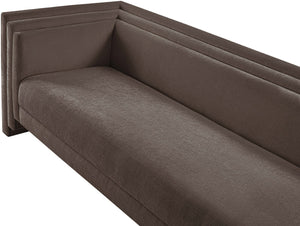 Meridian Furniture Everett Plush Chenille Upholstered Sofa with Staggered Cushions for Living Rooms 44068Brown-S