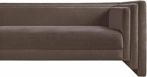 Meridian Furniture Everett Plush Chenille Upholstered Sofa with Staggered Cushions for Living Rooms 44068Brown-S