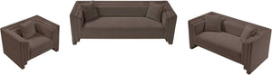 Meridian Furniture Everett Plush Chenille Upholstered Sofa with Staggered Cushions for Living Rooms 44068Brown-S