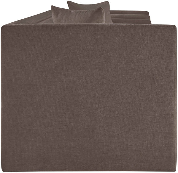 Meridian Furniture Everett Plush Chenille Upholstered Sofa with Staggered Cushions for Living Rooms 44068Brown-S