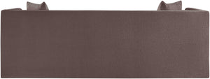 Meridian Furniture Everett Plush Chenille Upholstered Sofa with Staggered Cushions for Living Rooms 44068Brown-S