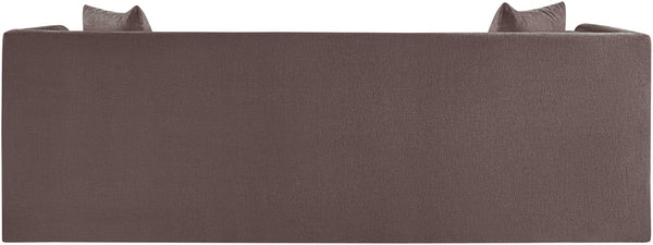 Meridian Furniture Everett Plush Chenille Upholstered Sofa with Staggered Cushions for Living Rooms 44068Brown-S