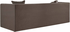 Meridian Furniture Everett Plush Chenille Upholstered Sofa with Staggered Cushions for Living Rooms 44068Brown-S