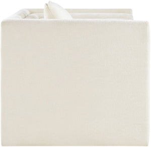 Meridian Furniture Everett Accent Chair with Plush Cushioning and Solid Wood Frame for Modern Living Spaces Cream Chenille Fabric 44068Cream-C