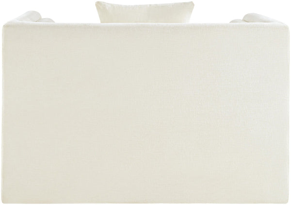 Meridian Furniture Everett Accent Chair with Plush Cushioning and Solid Wood Frame for Modern Living Spaces Cream Chenille Fabric 44068Cream-C