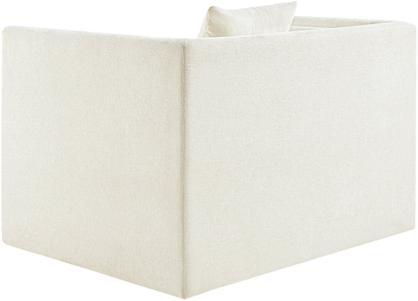 Meridian Furniture Everett Accent Chair with Plush Cushioning and Solid Wood Frame for Modern Living Spaces Cream Chenille Fabric 44068Cream-C