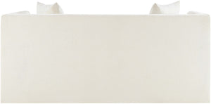 Meridian Furniture Everett Cream Chenille Small Sofa with Staggered Cushions for Cozy Living Spaces 44068Cream-L
