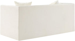 Meridian Furniture Everett Cream Chenille Small Sofa with Staggered Cushions for Cozy Living Spaces 44068Cream-L
