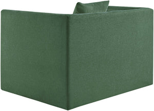 Meridian Furniture Everett Accent Chair with Plush Cushioning and Solid Wood Frame for Modern Living Spaces Green Chenille Fabric 44068Green-C