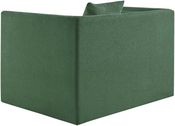 Meridian Furniture Everett Accent Chair with Plush Cushioning and Solid Wood Frame for Modern Living Spaces Green Chenille Fabric 44068Green-C