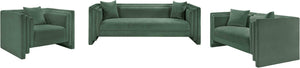 Meridian Furniture Everett Accent Chair with Plush Cushioning and Solid Wood Frame for Modern Living Spaces Green Chenille Fabric 44068Green-C