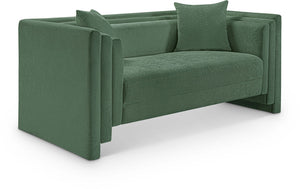 Meridian Furniture Everett Contemporary Chenille Upholstered Sofa with Plush Texture for Modern Living Rooms 44068Green-L