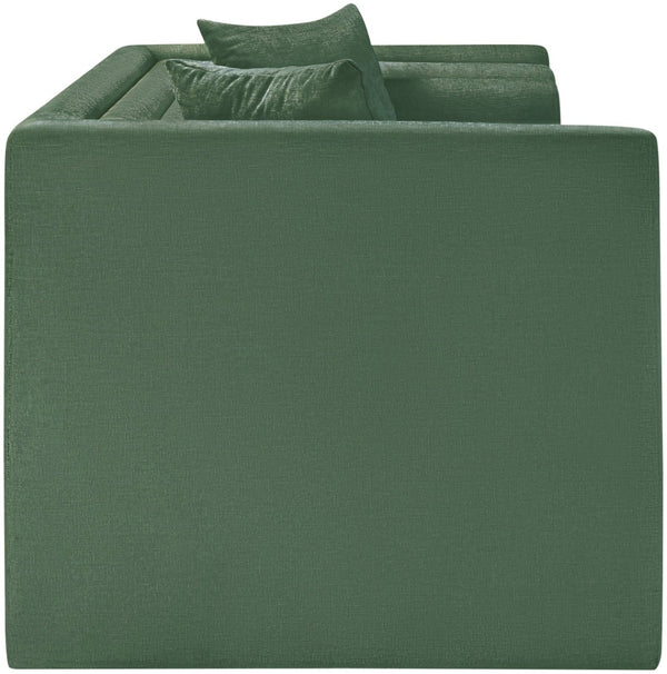 Meridian Furniture Everett Contemporary Chenille Upholstered Sofa with Plush Texture for Modern Living Rooms 44068Green-L