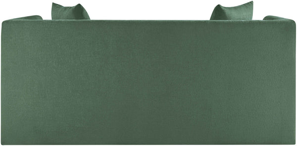 Meridian Furniture Everett Contemporary Chenille Upholstered Sofa with Plush Texture for Modern Living Rooms 44068Green-L