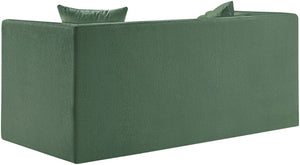 Meridian Furniture Everett Contemporary Chenille Upholstered Sofa with Plush Texture for Modern Living Rooms 44068Green-L