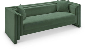 Meridian Furniture Everett Contemporary Green Chenille Sofa with Staggered Cushions for Living Rooms 44068Green-S