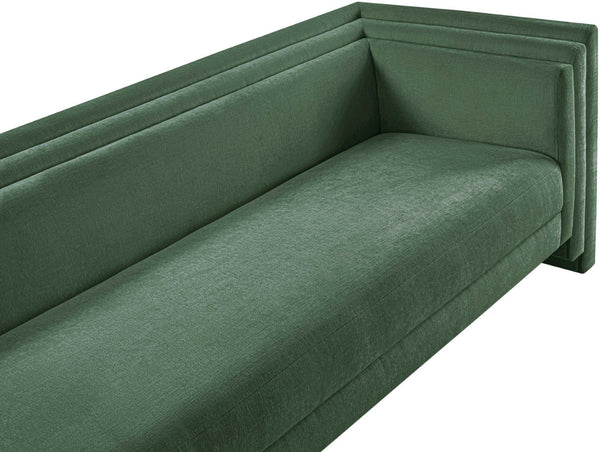 Meridian Furniture Everett Contemporary Green Chenille Sofa with Staggered Cushions for Living Rooms 44068Green-S