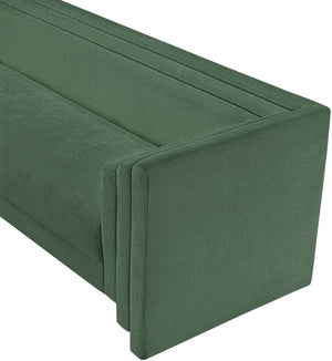 Meridian Furniture Everett Contemporary Green Chenille Sofa with Staggered Cushions for Living Rooms 44068Green-S