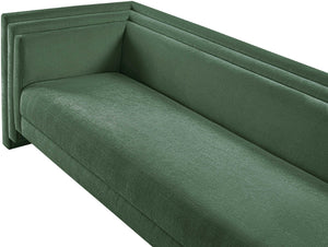 Meridian Furniture Everett Contemporary Green Chenille Sofa with Staggered Cushions for Living Rooms 44068Green-S
