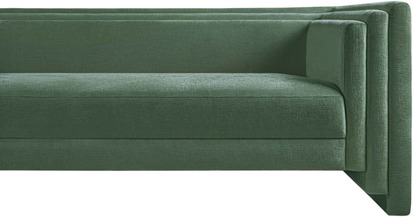 Meridian Furniture Everett Contemporary Green Chenille Sofa with Staggered Cushions for Living Rooms 44068Green-S