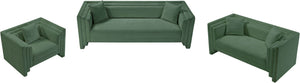 Meridian Furniture Everett Contemporary Green Chenille Sofa with Staggered Cushions for Living Rooms 44068Green-S
