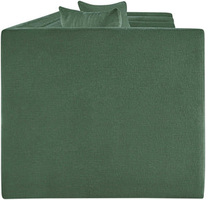 Meridian Furniture Everett Contemporary Green Chenille Sofa with Staggered Cushions for Living Rooms 44068Green-S